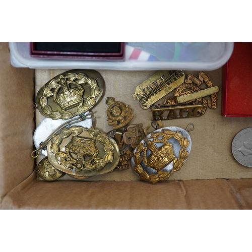 283 - A collection of medal related items, etc., including; a Belgium Albert I commemorative medal,a cased... 