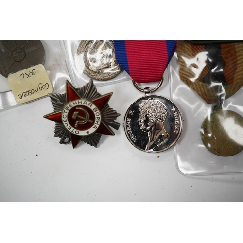 289 - Fifteen British, German, etc. military medals including; a First World War medal pair to DVR. A.E. H... 