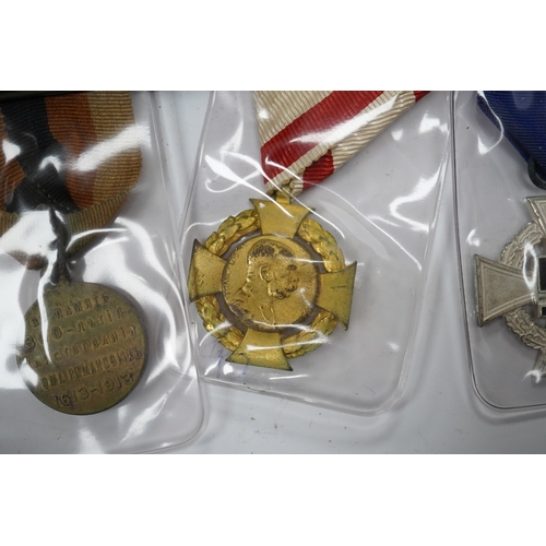 289 - Fifteen British, German, etc. military medals including; a First World War medal pair to DVR. A.E. H... 