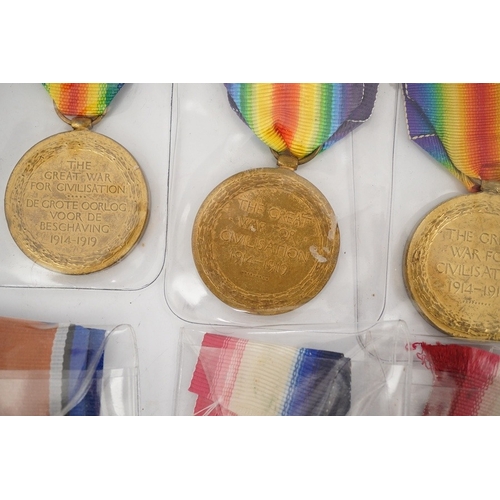 291 - A collection of twenty-one First World War medals including; nine British War Medals, six Victory Me... 