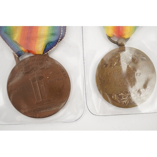 293 - Nineteen First World War allied nations Victory Medals; Four Italy allied Victory Medals,Three U.S. ... 