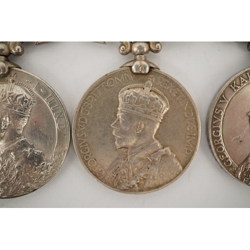 295 - Five Edward VII and George V and India General Service Medals; a medal for North-West Frontier 1908 ... 