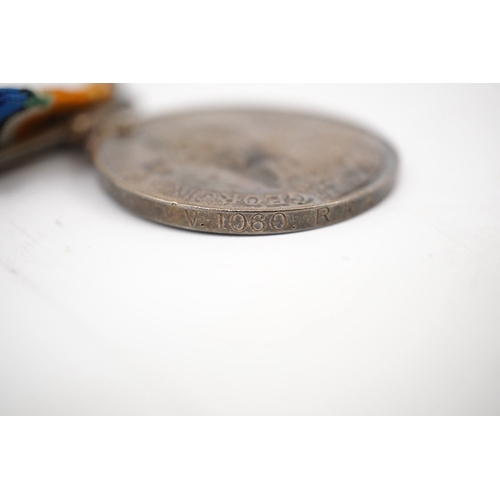 299 - A First World War medal trio and Naval Reserve Long Service medal awarded to R.E.A. Lawrence ENGN RN... 