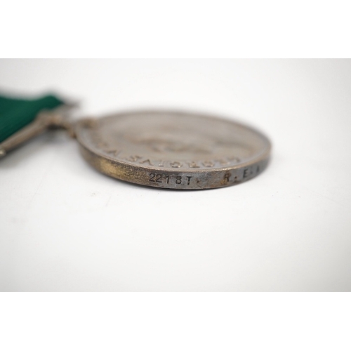 299 - A First World War medal trio and Naval Reserve Long Service medal awarded to R.E.A. Lawrence ENGN RN... 