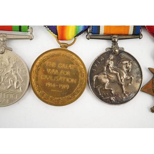 302 - A medal group comprising of a Meritorious Service medal, a 1939 to 1945 Defence Medal, and a First W... 