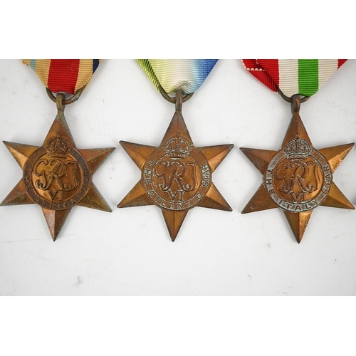 304 - Six WWII Stars; The Africa Star with clasp for North Africa 1942-43,The Atlantic Star with clasp for... 