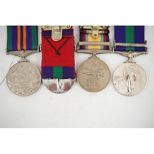 308 - Four ERII military medals; The Gulf Medal with clasp for 15 Jan to 28 Feb 1991, awarded to MM4 AA Mi... 