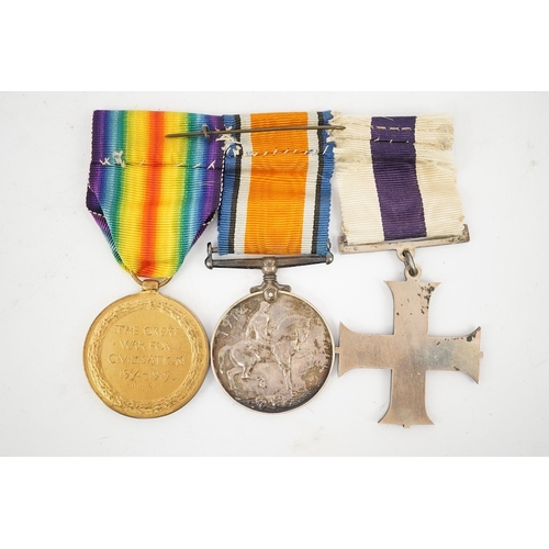 313 - A George V First World War Military Cross (MC) medal group, comprising of a military cross, British ... 