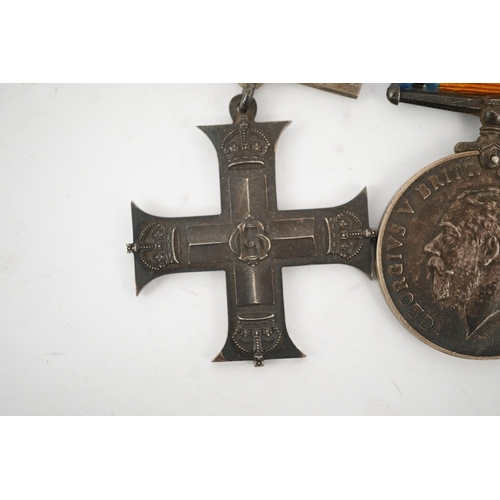 313 - A George V First World War Military Cross (MC) medal group, comprising of a military cross, British ... 