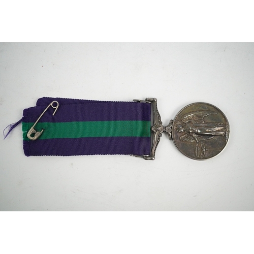 321 - An ERII General Service medal, awarded to 14473980 SGT. D.W. Tedder. R.A., with a clasp for Cyprus. ... 