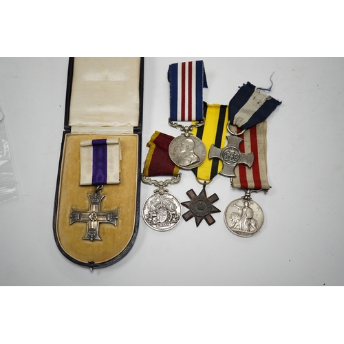 332 - Six replica military medals, including; an Indian Mutiny Medal 1858, naming mostly erased,a Second C... 