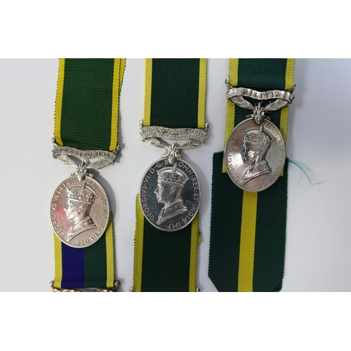 336 - Six assorted Efficiency medals; GV (C) India to Pte.F.S.Slee,1 E.I.RY.R.,A.F.I.;GV (A) Territorial t... 