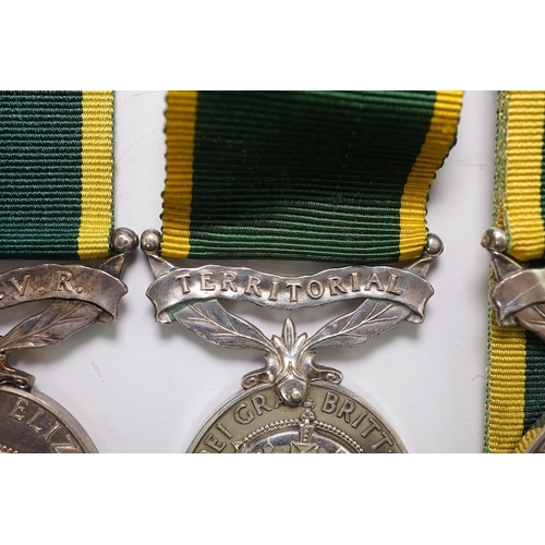 336 - Six assorted Efficiency medals; GV (C) India to Pte.F.S.Slee,1 E.I.RY.R.,A.F.I.;GV (A) Territorial t... 