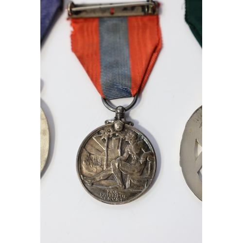 340 - Three assorted service medals; Imperial Service medal to Henry Chillingworth; Territorial Efficiency... 