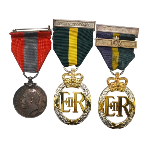 340 - Three assorted service medals; Imperial Service medal to Henry Chillingworth; Territorial Efficiency... 