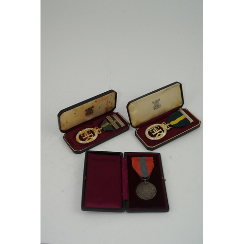 340 - Three assorted service medals; Imperial Service medal to Henry Chillingworth; Territorial Efficiency... 