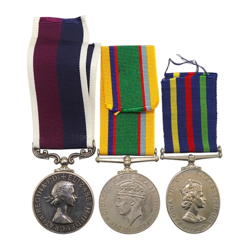 343 - Three assorted service medals; GVI Cadet Forces medal to ACT. FG. Off. A. Liddell R.A.F.V.R (T); ERI... 