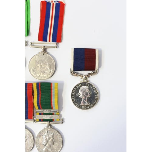 344 - A group of assorted medals; WW2/ERII Cadet Forces medal group of 3  with two clasps to Fg.Off.W.K.Wi... 