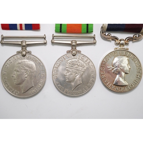 344 - A group of assorted medals; WW2/ERII Cadet Forces medal group of 3  with two clasps to Fg.Off.W.K.Wi... 