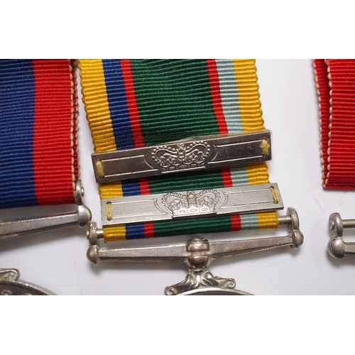 344 - A group of assorted medals; WW2/ERII Cadet Forces medal group of 3  with two clasps to Fg.Off.W.K.Wi... 