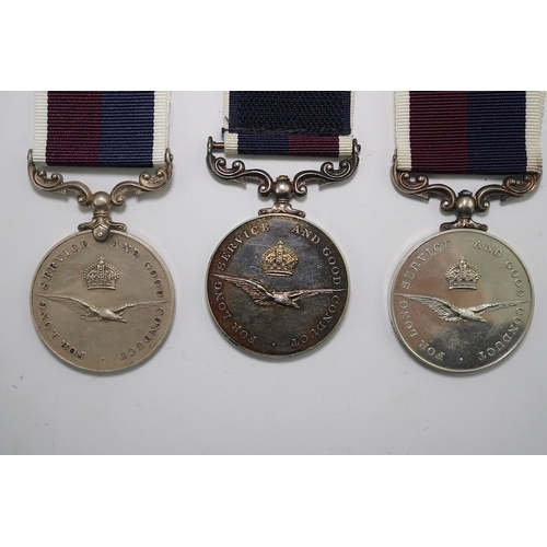 347 - Three GVI and later Royal Air Force Long Service and Good Conduct Medals; GVI (renamed) to 362743 Ac... 