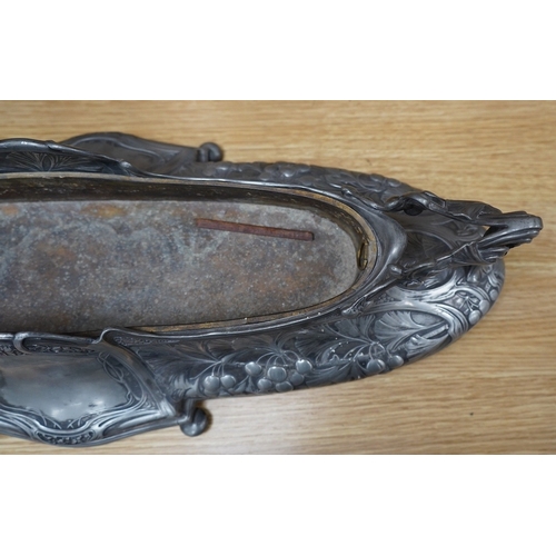 402 - An early 20th Century German Art Nouveau B & G Imperial centrepiece, 63.5cm long. Condition - fair t... 