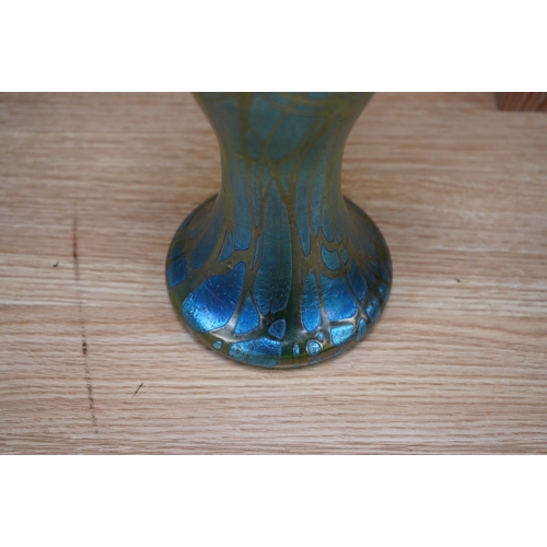 403 - A tall Loetz Creta Pampas iridescent glass vase, c.1900, 29.5cm. Condition - good