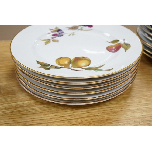 424 - A Royal Worcester Evesham pattern dinnerware to include dinner plates, soup bowls and ramekins, larg... 