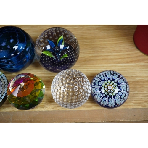 435 - A group of paperweights to include Waterford, Caithness and Edinburgh, largest 8cm in diameter. Cond... 