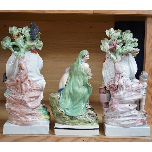 473 - A pair of Ralph Wood II Staffordshire pearlware figures, Widow and Elijah, c.1790-1800 an early ... 