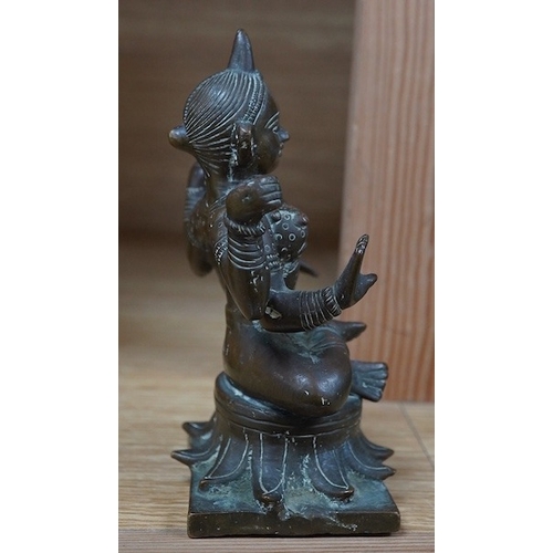 478 - An Indian bronze tantric figure, 14cm high. Condition - fair to good