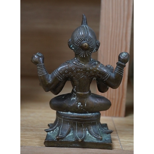 478 - An Indian bronze tantric figure, 14cm high. Condition - fair to good