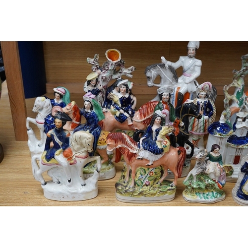 492 - A collection of twenty Staffordshire flatback figures or models to include D. Turpin and Empress of ... 