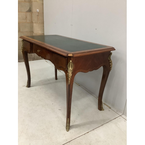 50 - A French gilt metal mounted kingwood bureau plat, width 113cm, depth 60cm, height 77cm. Condition - ... 