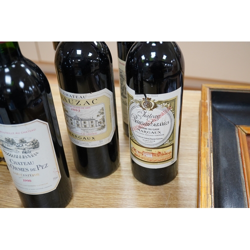 506 - Six mixed bottles of French red wine: a bottle of 1992 grand cru classe de graves, Chateau Olivier, ... 