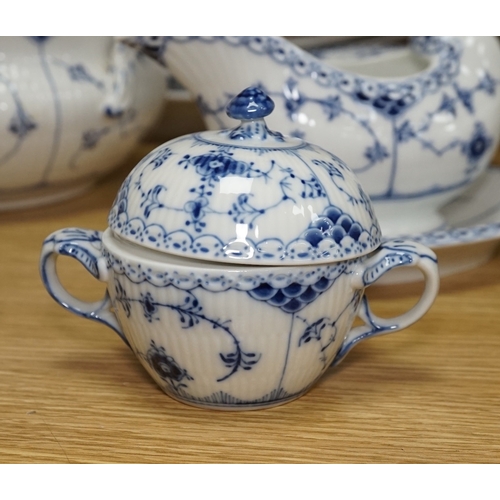 547 - A collection of Royal Copenhagen Onion pattern blue and white dinnerware. Condition - mostly good... 