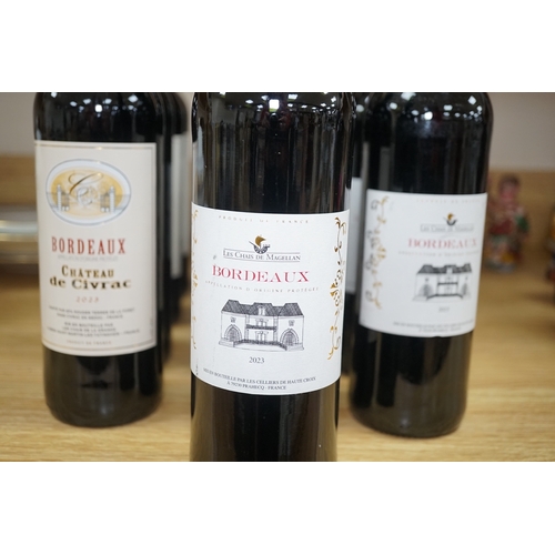 569 - Eight bottles of Bordeaux Chateaux de Civrac and five bottles of Bordeaux Les Chais de Magellan. Con... 