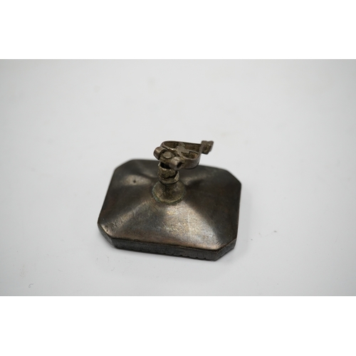 578 - A 19th century Persian base metal fob seal, matrix 3.8 x 3cm. Condition - fair to good