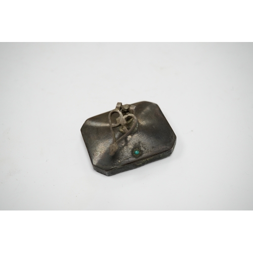 578 - A 19th century Persian base metal fob seal, matrix 3.8 x 3cm. Condition - fair to good