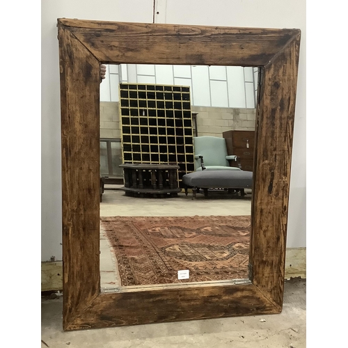 6 - An Indian rectangular carved hardwood wall mirror, width 88cm, height 160cm and a smaller rectangula... 