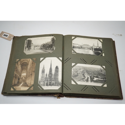 600 - Two early 20th century topographical postcard albums. Condition - poor to fair to good