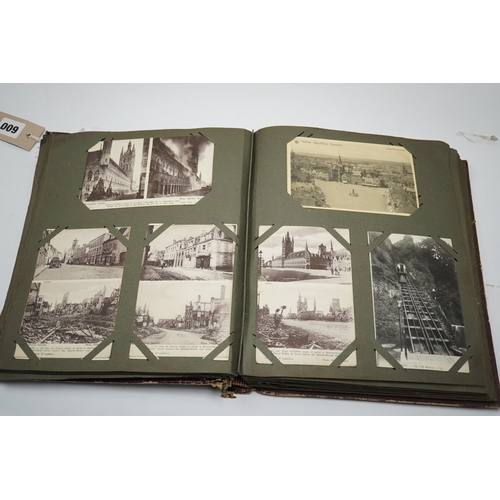 600 - Two early 20th century topographical postcard albums. Condition - poor to fair to good