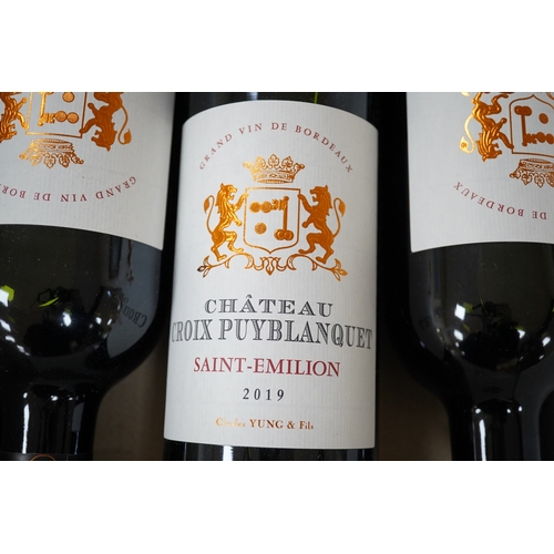 613 - Six bottles of Chateau Croix Puy-Blanquet Saint Emilion 2019. Condition - appears good