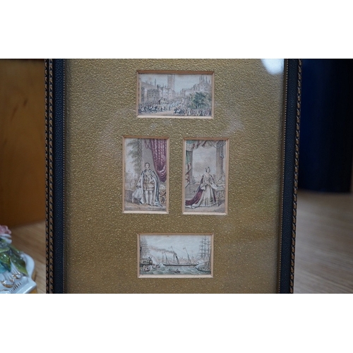 722 - George Baxter, set of seven miniature colour prints to include portraits of Queen Victoria and Princ... 