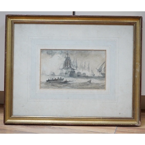 734 - William Calcott Knell (19th C.), watercolour, Shipping at sea, signed and dated 1875, Colin Denny, L... 