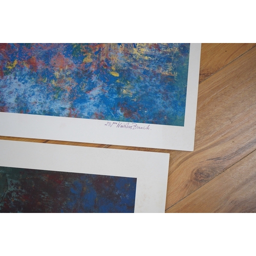 740 - Winston Branch (b.1947), two colour lithographs, Abstract compositions, each signed and limited edit... 