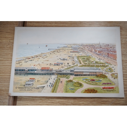 741 - Alfred Robert Quinton (1853-1934), four original watercolours for postcards, East Anglia Coast views... 