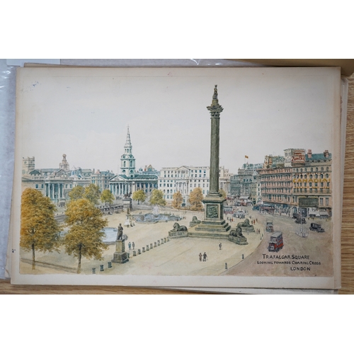 742 - Alfred Robert Quinton (1853-1934), four original watercolours for postcards, London and Windsor view... 