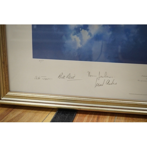 762 - Frank Wootton (1911-1998), artist's proof colour print, Lancaster, with various signatures includi... 