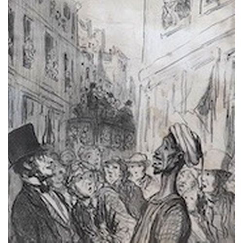 782 - Honore Daumier (French, 1808-1879), two lithographs, mounted and framed as one, to include Au Camp ... 